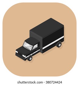 Vector illustration of an isometric Delivery Truck icon. 
Isometric delivery van transportation. 
Delivery Business Web Icon.