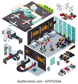 A vector illustration of Isometric Design of an Airport