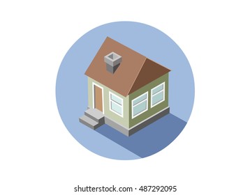 Vector illustration of a isometric home icon