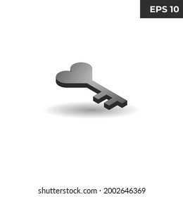 vector illustration of isometric key 3 dimensional editable for website elements, presentations, infographics, mobile applications, logos, 3d icons, realistic icons, 