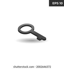 vector illustration of isometric key 3 dimensional editable for website elements, presentations, infographics, mobile applications, logos, 3d icons, realistic icons, 