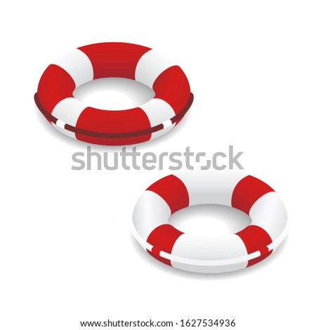Vector illustration. Isometric Lifebuoy are isolated on a white background. Isometric icon for your projects.
