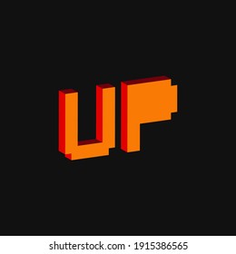 vector illustration of the isometric up logo. letter u and letter p.