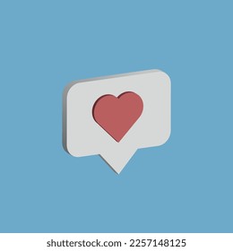 Vector illustration isometric message icon with heart, love message.