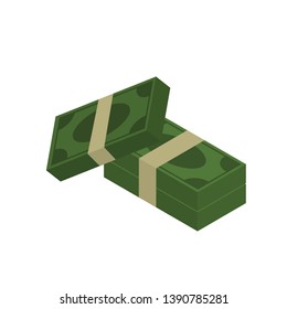 Vector illustration of isometric money pack