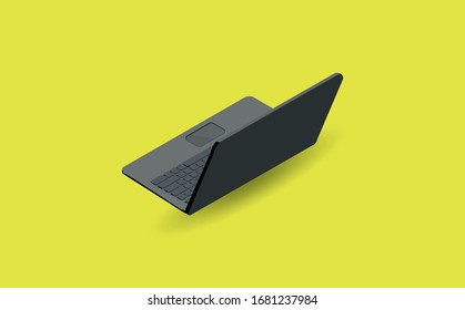 Vector illustration of isometric notebook isolated on colorful background
