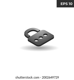 vector illustration of isometric pasword, PIN lock  3 dimensional editable for website elements, presentations, infographics, mobile applications, logos, 3d icons, realistic icons