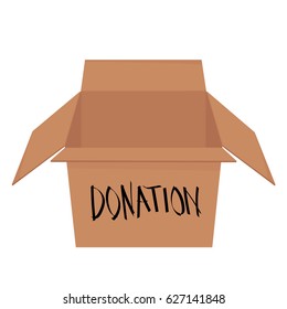 Vector illustration isometric perspective empty donation box icon.