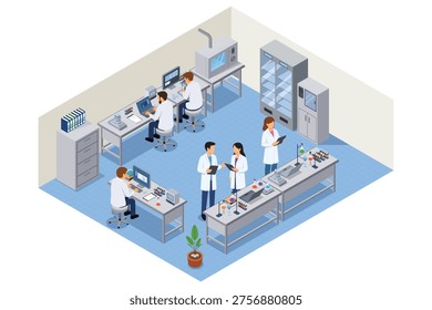 A vector illustration of Isometric of a Research Science Laboratorium