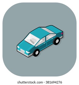 Vector illustration of an isometric Road Car icon. 
Isometric personal family transportation.
Web Internet Icon symbol for road travel.