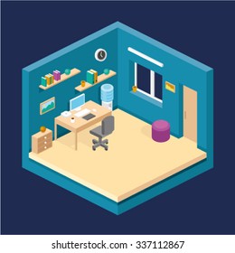 Vector illustration of isometric room