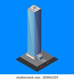 vector illustration of isometric skyscraper building