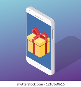 Vector Illustration of Isometric Smart phones.