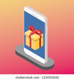 Vector Illustration of Isometric Smart phones.