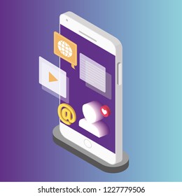 Vector Illustration of Isometric Smart phones.