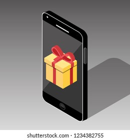 Vector Illustration of Isometric Smart phones.
