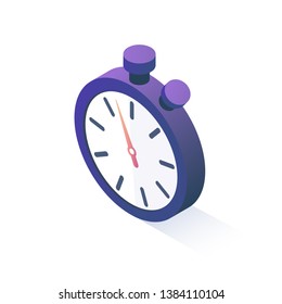 Vector illustration. Isometric Stopwatch are isolated on a white background. Isometric icon for your projects.
