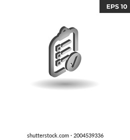 vector illustration of isometric symbol checklist menu style 3D for website elements, presentations, infographics, mobile applications, logos, 3d icons, realistic icons