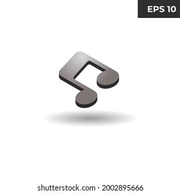 vector illustration of isometric symbol folder music, online music 3D for website elements, presentations, infographics, mobile applications, logos, 3d icons, realistic icons