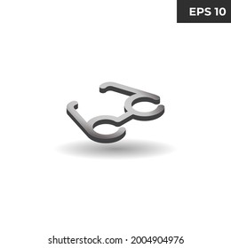 vector illustration of isometric symbol glasses style 3D for website elements, presentations, infographics, mobile applications, logos, 3d icons, realistic icons