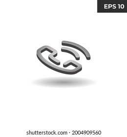 vector illustration of isometric symbol on call mobilephone style 3D for website elements, presentations, infographics, mobile applications, logos, 3d icons, realistic icons