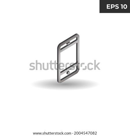 vector illustration of isometric symbol phone, mobilephone style 3D for website elements, presentations, infographics, mobile applications, logos, 3d icons, realistic icons