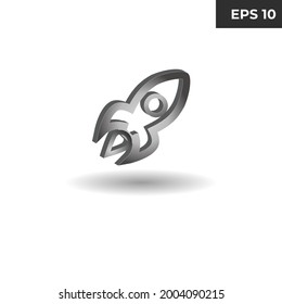 vector illustration of isometric symbol Rocket style 3D for website elements, presentations, infographics, mobile applications, logos, 3d icons, realistic icons
