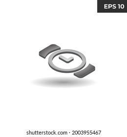 vector illustration of isometric symbol time, watch, alarm 3D for website elements, presentations, infographics, mobile applications, logos, 3d icons, realistic icons