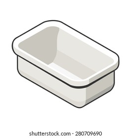 Vector illustration of isometric view of a bath. Contrast grey outline. Can be used as icon for games and mobile apps, or advertisement of plumbing store.