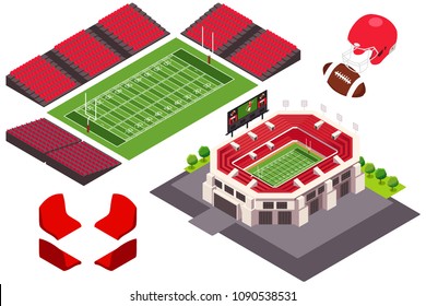 A Vector Illustration Of Isometric View Of Football Stadium 