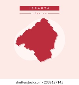 Vector de ilustración vectorial del mapa de Isparta Turquía