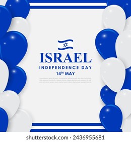 Vector illustration of Israel Independence Day social media feed template