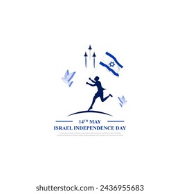 Vector illustration of Israel Independence Day social media feed template