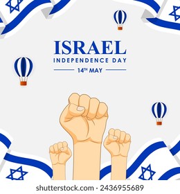 Vector illustration of Israel Independence Day social media feed template