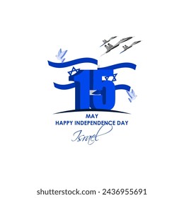 Vector illustration of Israel Independence Day social media feed template