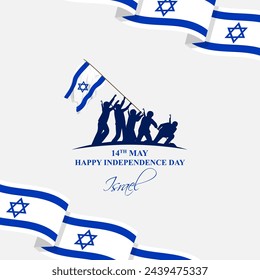 Vector illustration of Israel Independence Day social media feed template