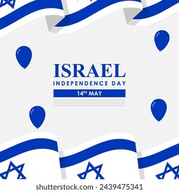 Vector illustration of Israel Independence Day social media feed template