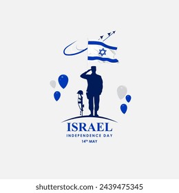 Vector illustration of Israel Independence Day social media feed template