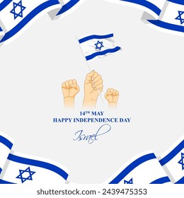 Vector illustration of Israel Independence Day social media feed template