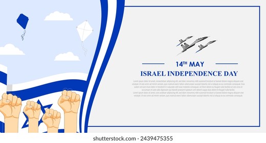 Vector illustration of Israel Independence Day social media feed template