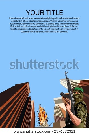 Vector illustration of the Israel-Hamas War. Conflict between Israel and Palestine,