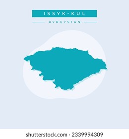 Vector de ilustración vectorial del mapa de Issyk-Kul Kirguistán