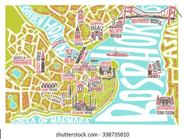 Vector Illustration Istanbul Map