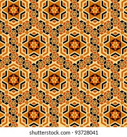 vector illustration of italian floor pattern. geometric orange mosaic seamless motif. 