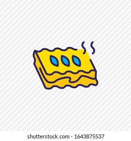 Vector illustration of italian lasagna icon colored line. Beautiful world cuisine element also can be used as delicious icon element.