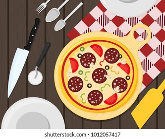 vector illustration of italian pizza