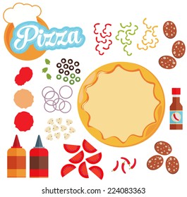 vector illustration of italian pizza