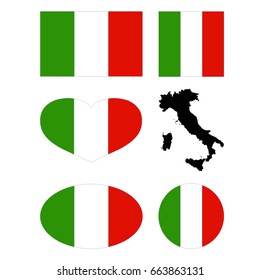 vector illustration of Italy flag and map