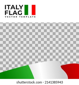 vector illustration of italy flag with transparent background. country flag vector template.