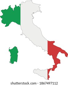 Vektorgrafik von Karte und Flagge Italiens